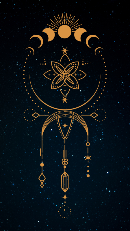 Celestial magic mystical and esoteric illustration скачать фон 1080 x 1920