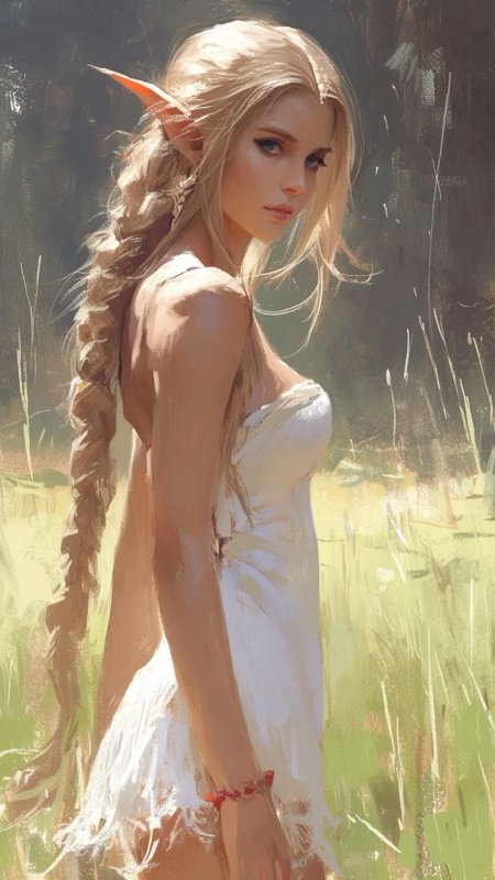 Эльфийка арт скачать фон 1080 x 1920