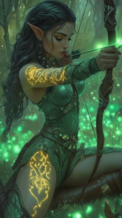 Лесная эльфийка скачать фон 2160 x 3840