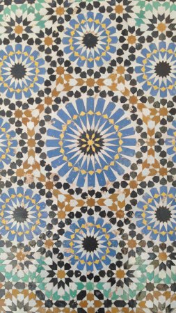 Mosaic ceramic panel of arabic pattern