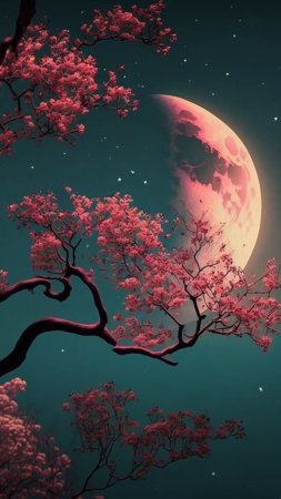 Цветущая лунная вишня