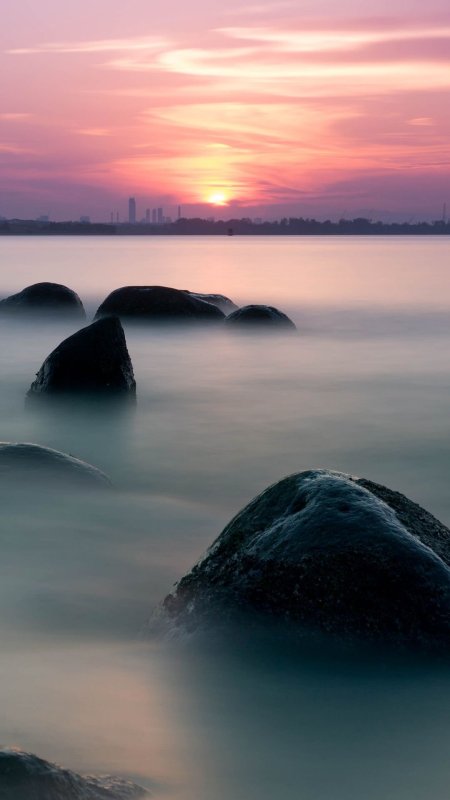 Море туман скачать фон 1080 x 1920