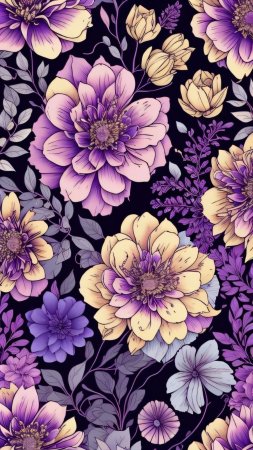 Purple flowers phone wallpaper скачать фон 1080 x 1920