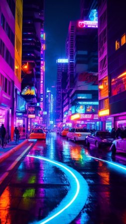 Неоновый фон города