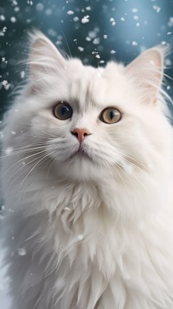 Кот в снегу