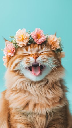 Котик в цветах