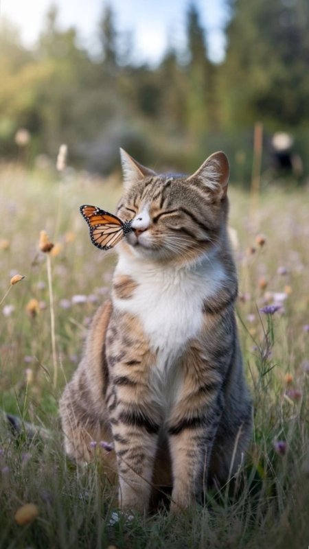 Котики на природе