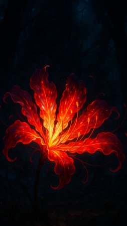 Огненные цветы скачать фон 1080 x 1920