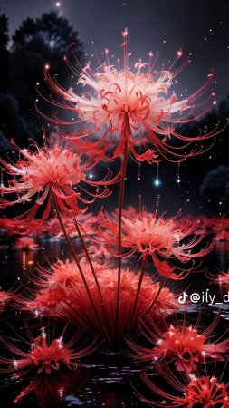 Red spider lily скачать фон 1080 x 1920