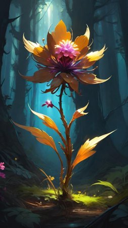 Фэнтези цветы скачать фон 1080 x 1920