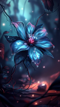Фантастические цветы скачать фон 2160 x 3840