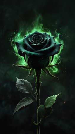 Зеленая роза скачать фон 2160 x 3840