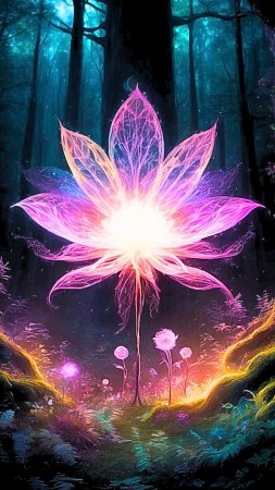 Волшебные цветы скачать фон 1080 x 1920