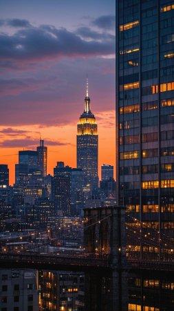 The empire state building new york city скачать фон 1424 x 2532