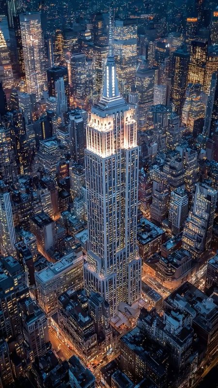 Empire state building new york city скачать фон 1080 x 1920