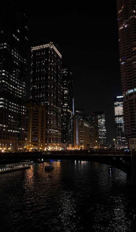 Chicago at night скачать фон 1284 x 2195