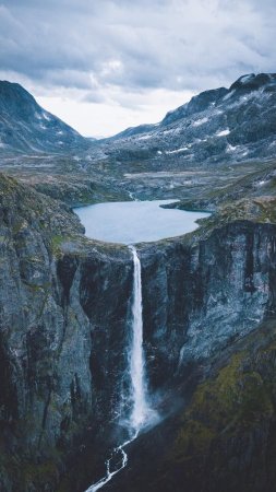Мардалсфоссен водопад норвегия скачать фон 1080 x 1920
