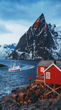 Reine fishing village in lofoten islands norway скачать фон 2160 x 3840