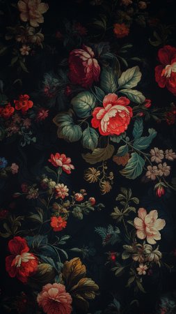 Цветочные узоры скачать фон 1080 x 1920