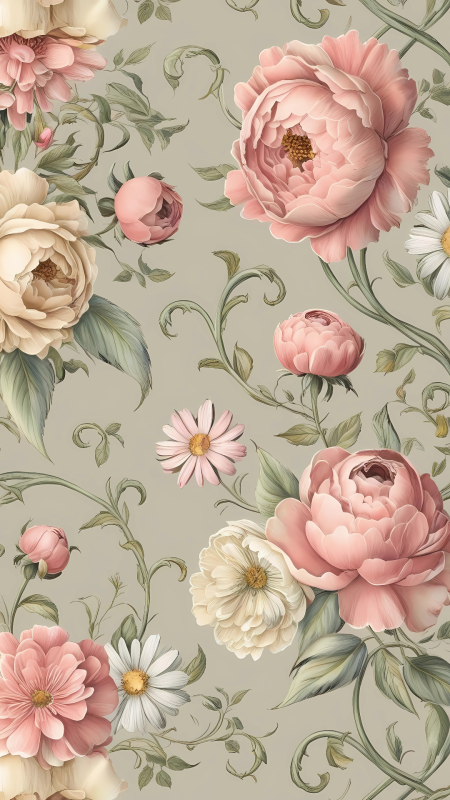 Floral aesthetic phone wallpaper скачать фон 1080 x 1920