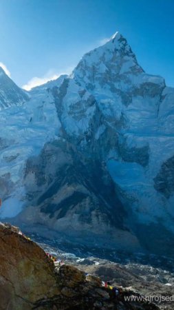 Mount everest and nuptse from kala patthar