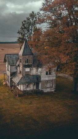 Creepy old house скачать фон 1080 x 1920
