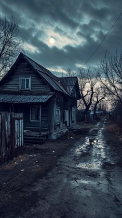Мрачная деревня скачать фон 1080 x 1920