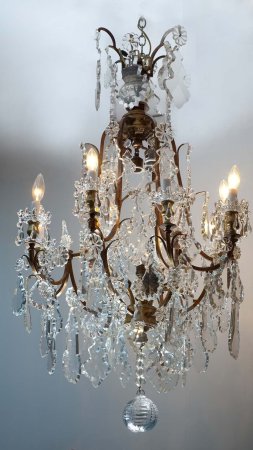 French rococo style late th century six-light crystal and bronze chandelier скачать фон 1080 x 1920