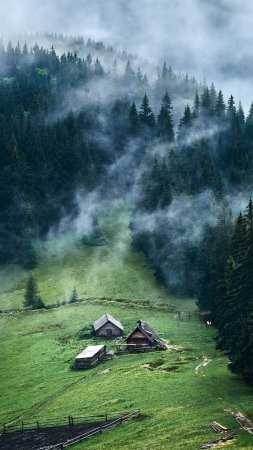 Карпаты румыния холмы туман скачать фон 1080 x 1920