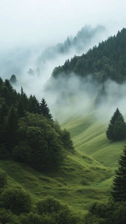 Misty forest скачать фон 720 x 1280