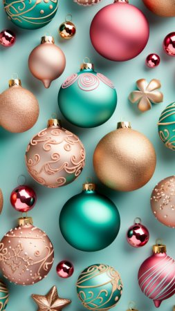 Christmas ornaments скачать фон 1080 x 1920