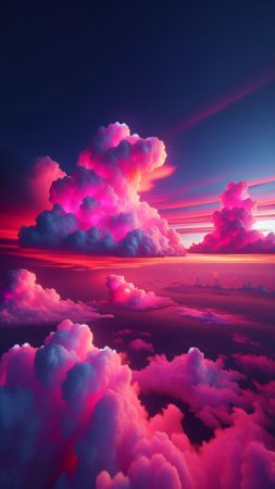 Красивые розовые облака