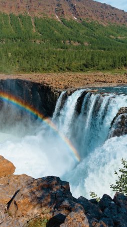 Озеро лама плато путорана водопад скачать фон 720 x 1280