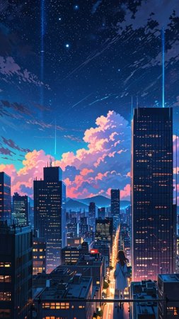 Ночные аниме-города