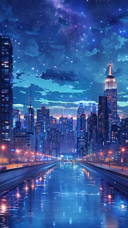 Ночное небо города