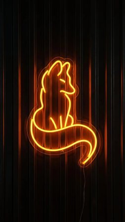 Неоновая вывеска лиса