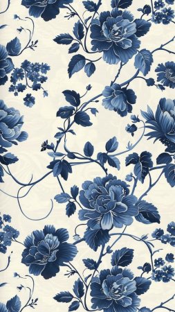 Pyne hollyhock wallpaper blue floral скачать фон 1080 x 1920