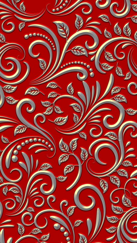 Красные узоры скачать фон 1080 x 1920