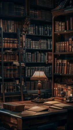 Old library скачать фон 1080 x 1920