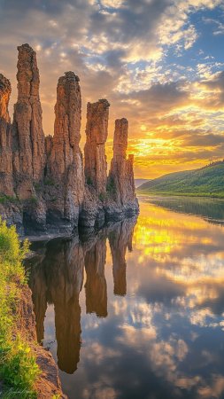 Ленские столбы всемирное наследие юнеско скачать фон 1080 x 1920