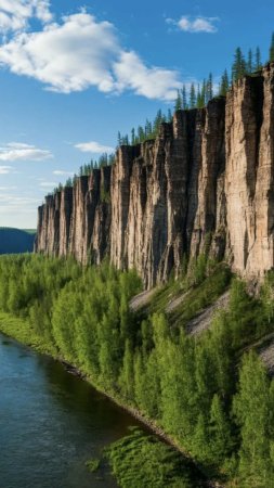Природный парк ленские столбы в якутии скачать фон 720 x 1280