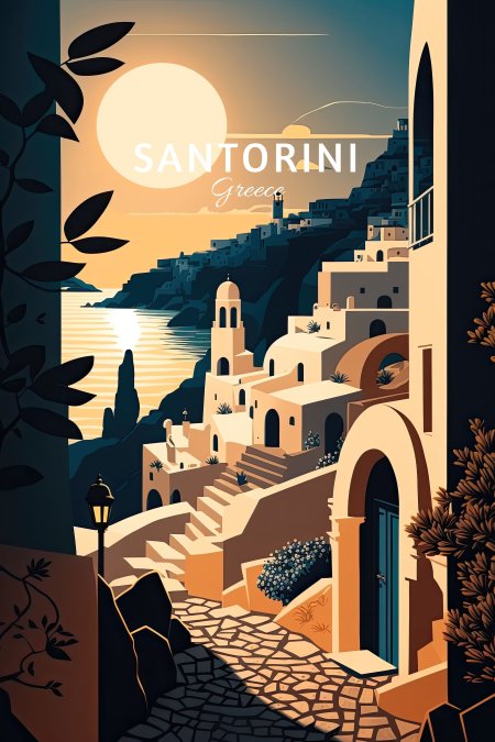 Greece santorini скачать фон 3072 x 4608
