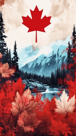 Флаг канады скачать фон 1080 x 1920