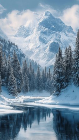 Winter landscape photography скачать фон 1080 x 1920