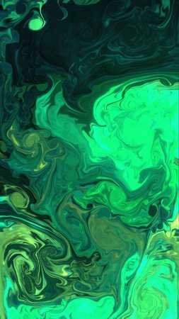 Краска жидкость разводы зеленый обои скачать фон 1424 x 2532