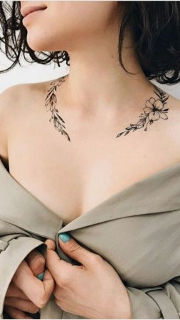 Тату на ключицах для девушек