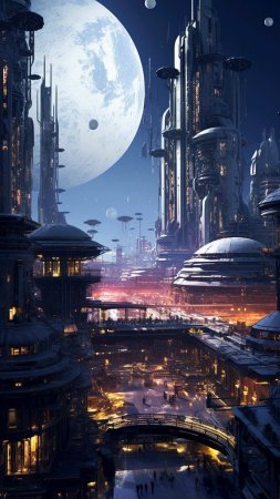 Фантастические города скачать фон 1080 x 1920
