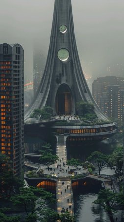 Futuristic architecture скачать фон 1080 x 1920