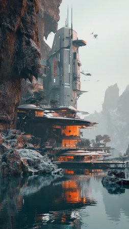 Футуристическая архитектура скачать фон 1080 x 1920