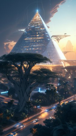 Futuristic city скачать фон 1080 x 1920